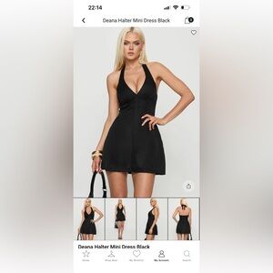 Princess Polly Black Halter Mini Dress